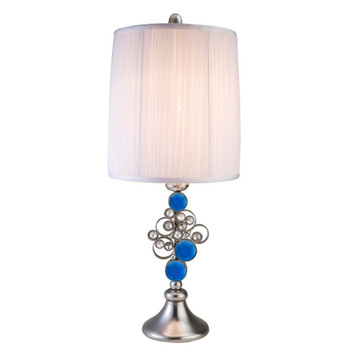 21" Silver Bedside with White Shade