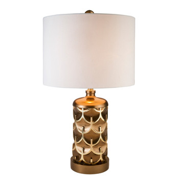 Majestic Brown and Gold Geo Table Lamp