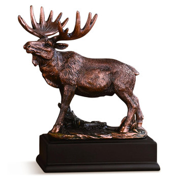 8" Standing Moose Statue - Bronze Finish