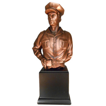 12" Policeman Bust Statue - Bronze Finish
