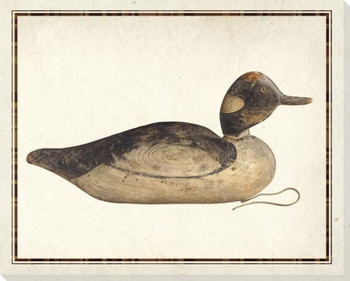 Wooden Duck Decoy 1 Wrapped Canvas Giclee Art Print Wall Art