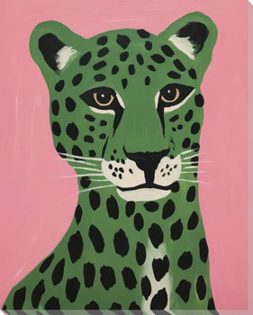 Emerald Leopard 2 Wrapped Canvas Giclee Art Print Wall Art