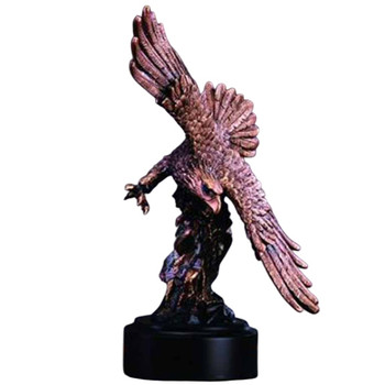9.5" Eagle in a Flying Action Pose Statue - Bronze Finish
