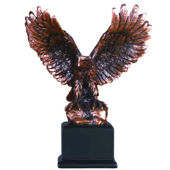 9" Standing Eagle with His Wings Extended Statue - Bronze Finish