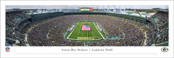 Green Bay Packers Football End Zone View Panoramic Wall Art Print