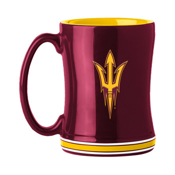 Arizona State Sun Devils 14oz Maroon Ceramic Relief Coffee Mug