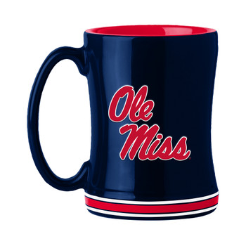Mississippi Rebels 14oz Navy Ceramic Relief Coffee Mug