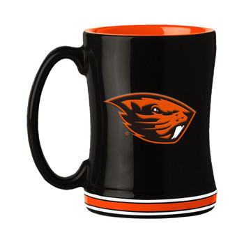 Oregon State Beavers 14oz Black Ceramic Relief Coffee Mug