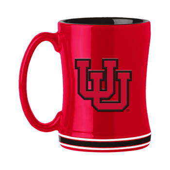 Utah Utes 14oz Red Ceramic Relief Coffee Mug