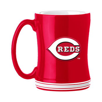 Cincinnati Reds 14oz Red Ceramic Relief Coffee Mug