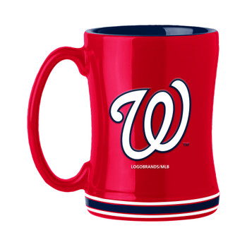 Washington Nationals 14oz Red Ceramic Relief Coffee Mug