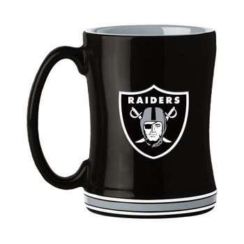 Las Vegas Raiders 14oz Black Ceramic Relief Coffee Mug