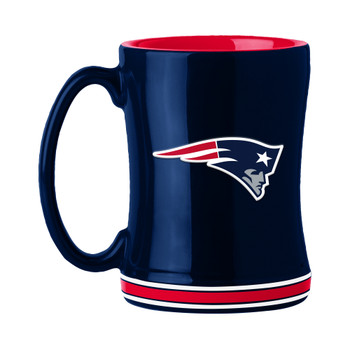 New England Patriots 14oz Navy Ceramic Relief Coffee Mug