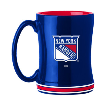 New York Rangers 14oz Royal Ceramic Relief Coffee Mug