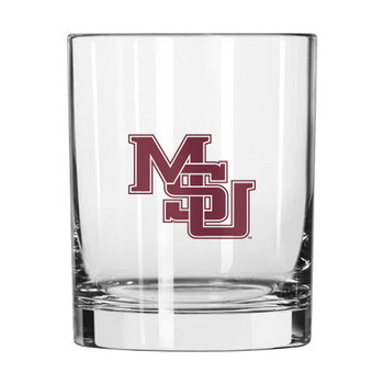 Mississippi State Bulldogs 14oz Interlocking MSU DOF Rocks Glass