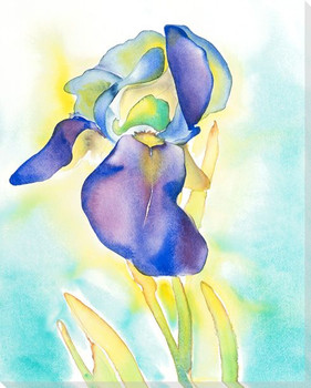 Tabletop Iris Flower Wrapped Canvas Giclee Print Wall Art
