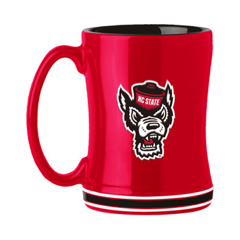 North Carolina State Wolfpack 14oz Red Ceramic Relief Coffee Mug