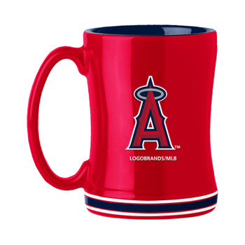 Los Angeles Angels 14oz Red Ceramic Relief Coffee Mug
