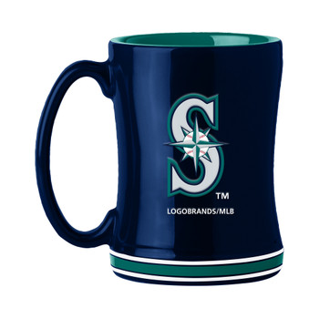Seattle Mariners 14oz Navy Blue Ceramic Relief Coffee Mug