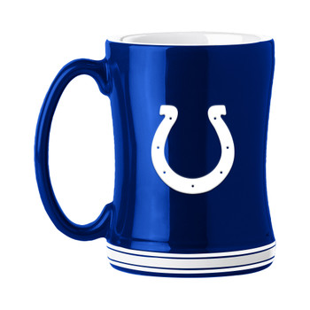 Indianapolis Colts 14oz Blue Ceramic Relief Coffee Mug