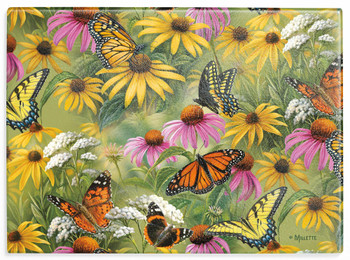 Butterfly Pattern Glass Cutting Board