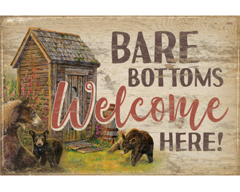 12" x 18" Three More for Apple Pie-Bears Bare Bottoms Welcome Here Wood Sign