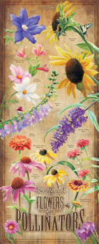 12" x 30" Flower ID Chart Wood Sign