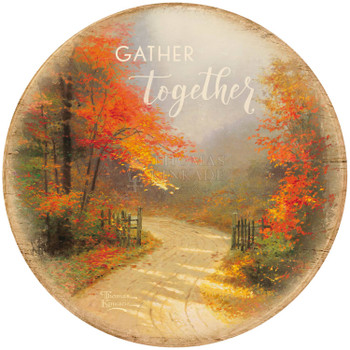 12.5" Gather Together Round Wood Sign