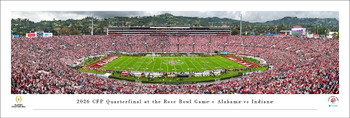 2026 Rose Bowl Kickoff Indiana Hoosiers vs Alabama Crimson Tide Panoramic Wall Art Print