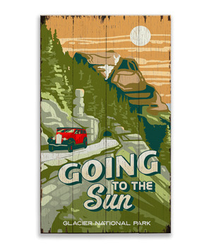 Glacier National Park Going to the Sun Distressed Wall Sign Wood or Metal