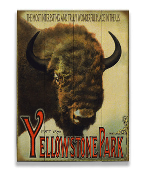 Yellowstone National Park Bison Wildlife Wall Sign Wood or Metal