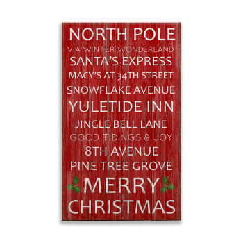 North Pole Santa's Express Christmas Wall Sign Wood or Metal