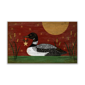 Vintage Christmas Loon Wall Sign Wood or Metal