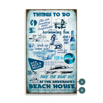 Myrtle Beach South Carolina Beach House Things To Do Wall Sign Wood or Metal