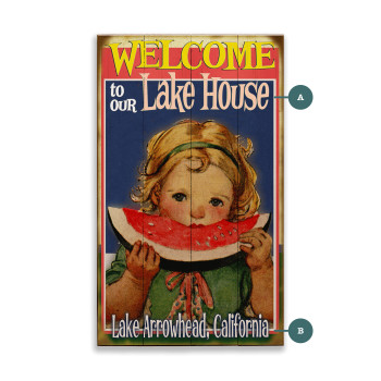 Lake Arrowhead California Beach House Welcome Wall Sign Wood or Metal