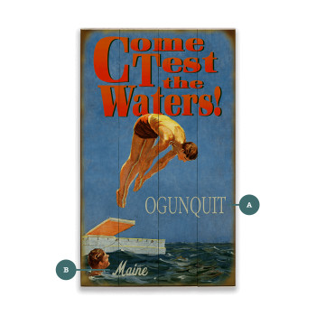 Ogunquit Maine Swimming "Come Test the Waters" Wall Sign Wood or Metal
