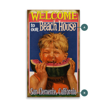 San Clemente California Beach House Welcome Wall Sign Wood or Metal