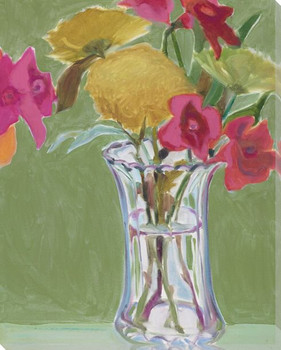 Pink Pansies Flowers I Wrapped Canvas Giclee Print Wall Art