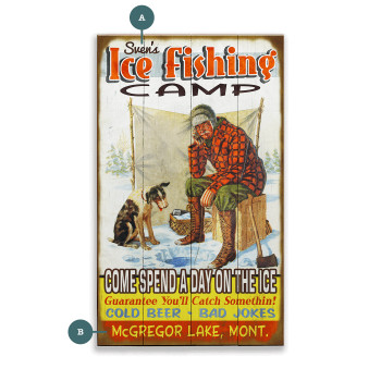 McGregor Lake Ice Fishing Camp Wall Sign Wood or Metal