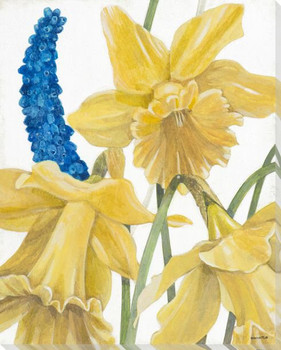 Daffodils and Hyacinth Flowers I Wrapped Canvas Giclee Print