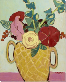 Fresh Cut Summer Bouquet Flowers Wrapped Canvas Giclee Print