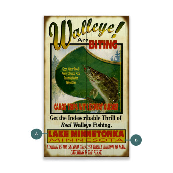 Walleye Fishing Canoe Trips With Expert Guides Wall Sign Wood or Metal