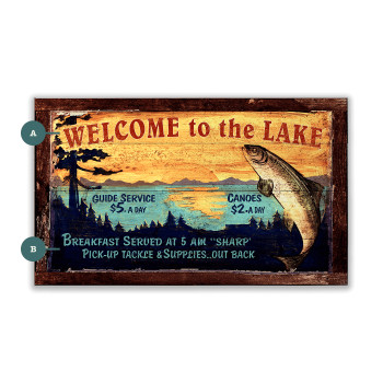 Lake Welcome Breakfast Served Wall Sign Wood or Metal