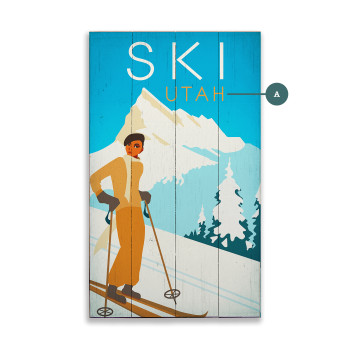 Utah Skiing in Style Wall Sign Wood or Metal