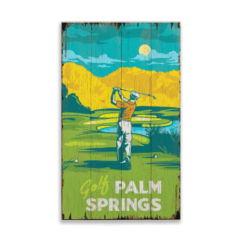 Palm Springs Vintage Golf Distressed Wall Sign Wood or Metal