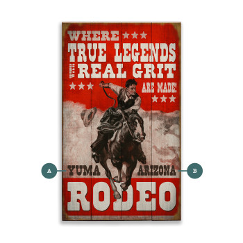 True Legends Real Grit Rodeo Wall Sign Wood or Metal