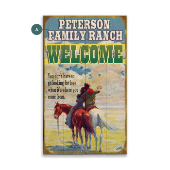 Family Ranch Welcome Western Wall Sign Wood or Metal
