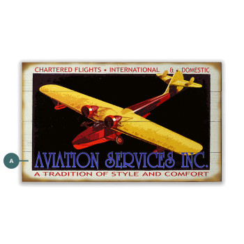 Aviation Services Inc. Chartered Flights Wall Sign Wood or Metal