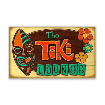 Tropical Tiki Lounge Wall Sign Wood or Metal