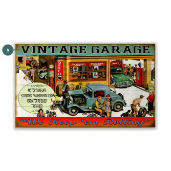 Vintage Garage We Keep Em Rolling Wall Sign Wood or Metal